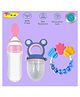 Joy Buzz Baby Food Feeder Nibbler & Rattle Teether Combo - Multicolor