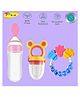 Joy Buzz Baby Food Feeder Nibbler & Rattle Teether Combo - Multicolor