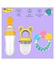 Joy Buzz Baby Food Feeder Nibbler & Rattle Teether Combo - Multicolor