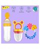 Joy Buzz Baby Food Feeder Nibbler & Rattle Teether Combo - Multicolor
