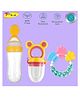 Joy Buzz Baby Food Feeder Nibbler & Rattle Teether Combo - Multicolor