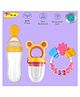 Joy Buzz Baby Food Feeder Nibbler & Rattle Teether Combo - Multicolor
