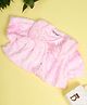 Stylo Bug Half Sleeves Fur Detailed Solid Shrug - Pink