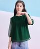 Stylo Bug Three Fourth Sleeves Solid Top - Green