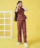 Stylo Bug Cotton Half Sleeves Floral Printed Top & Pant Set - Maroon