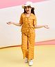 Stylo Bug Cotton Half Sleeves Abstract Printed Coordinating Top & Pant Set - Mustard