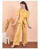 StyloBug Half Sleeves  Abstract Printed Coordinating Top & Pant Set - Yellow