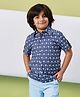 Stylo Bug Cotton Half Sleeves Palm Trees Printed Shirt - Blue