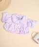 Stylo Bug Half Sleeves Sequins Embellished & Fur Detailed Shrug - Purple