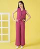 Stylo Bug Rayon Sleeveless Solid Coordinating Top & Pant Set - Pink