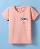 Rikidoos Half Sleeves Typography Printed Tee - Peach