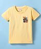 Rikidoos Half Sleeves Typography Printed Tee - Yellow