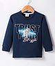 Rikidoos Full Sleeves Typography Printed Tee - Navy Blue