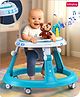Babyhug Teddy Foldable Baby Walker with Toy Bar Music & Lights - Teal Blue| Adjustable Height| 360° Swivel Wheels| Detachable Toy Bar