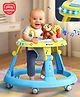 Play Nation Teddy Bear Foldable Baby Walker with Toy Bar Music & Lights| Adjustable Height| 360° Swivel Wheels| Detachable Toy Bar - Blue