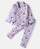 Enfance Core Cotton Woven Full Sleeves Bus &  Tortoise Printed Coordinating Night Suit Set - Blue