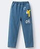 Mark & Mia Full Length Washed Jeans with Giraffe Print - Blue