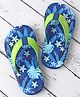 Pine Kids Slip On Flip Flops with Floral Print - Blue