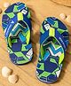 Pine Kids Slip On Flip Flops with Abstract Print - Blue