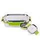 PddFalcon Lunch Mate Stainless Steel Lunch Box with 1 Small Stainless Steel Lid Container, Food Grade BPA Free, Containers with Air Tight and Leak Proof Lids, Clip Lock, Compact Sleek Tiffin Box - 930ml Green