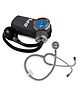 BPL Medical Technologies Aneroid Sphygmomanometer Manual Blood Pressure Monitor and ST-06 Stainless Steel Dual Premium Stethoscope- BLACK