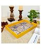 CRAFTSLANE Handmade Wooden Serving Tray | Fancy Serving Tray for Snacks, Tea, Kitchen, Coffee Table, Dining| Decorative Serving Tray with Handle| Rectangular Wooden Tray | Moroccan Mosaic 15x10 inch
