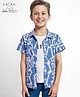 Arias Cotton Woven Half Sleeve Abstract Print Shirt with T-Shirt - Blue & White