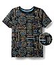 Pine Kids Cotton Knit Half Sleeves T-Shirt with Vehicle Print - Black