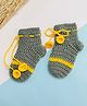 Little Peas Colour Blocked Handmade Socks - Grey
