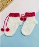 Little Peas Woollen Colour Blocked Socks - White & Red