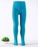 Cute Walk by Babyhug Knit Antibacterial  Solid Color Footed Tights  - Teal Blue