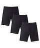 Babyhug Cotton Lycra Knit Mid Thigh Length Solid Color Cycling Shorts Pack of 3 - Black