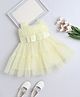 The Magic Wand Sleeveless Bow Applique Detailed Flared Dress - Yellow