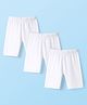 Babyhug Cotton Lycra Knit Solid Cycling Shorts Pack of 3 - White