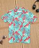 The Lion and the Fish Half Sleeves Leaves Printed Shirt - Red