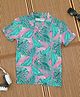 The Lion and the Fish Half Sleeves Hawaiian Theme Printed Shirt - Pink