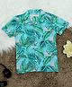 The Lion and the Fish Half Sleeves Hawaiian Theme Printed Shirt - Sky Blue