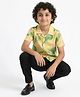 The Lion and the Fish Viscose Half Sleeves Floral Printed Shirt - Yellow