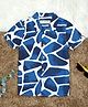 The Lion and the Fish Half Sleeves Zarafa Printed Shirt - Blue