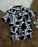 The Lion and the Fish Viscose Half Sleeves Abstract Printed Shirt - Navy Blue
