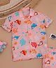 The Lion and the Fish Half Sleeves Dolphins Printed Shirt - Peach