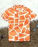 The Lion and the Fish Half Sleeves Zarafa Printed Shirt - Orange