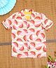 The Lion and the Fish Half Sleeves Watermelon Printed Shirt - Pink
