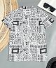 The Lion and the Fish Half Sleeves Abstract Printed Shirt - White & Black