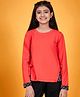 Pspeaches Cotton Full Sleeves Placement Checked Top - Red