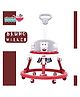 Funride Baby Walker with Music with Parent Handle Rod Bruno Foldable Activity Walker with Adjustable Height and Parent Handle Rod for Boys and Girls - Maroon