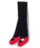 Mustang Cotton Knit Footed Tights with Ballerina Design - Black