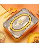 Sanjary Stainless Steel Duck Theme cute Lunch Box with 4 compartment and Clutterys 1100ml color design may vary