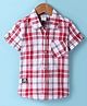 Simply Premium Cotton Woven Half Sleeves Checks Shirt - Red