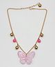 Lime By Manika Butterfly Designed & Beads Embellished Necklace - Pink & Gold